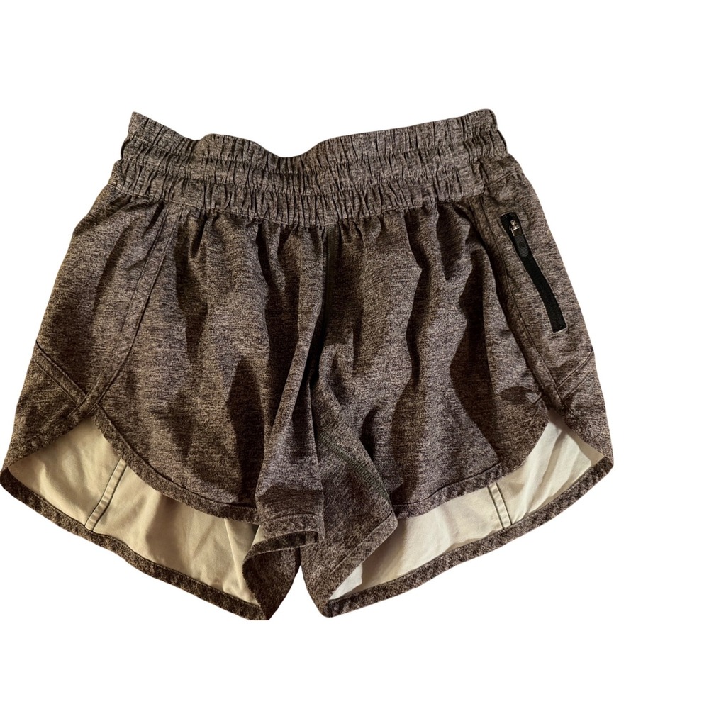 Lululemon Tracker Short V Heathered Charcoal Grey Athletic Running Shorts Size 6